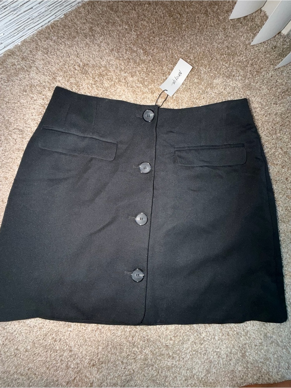 Nasty Gal Black Button-Front Mini Skirt